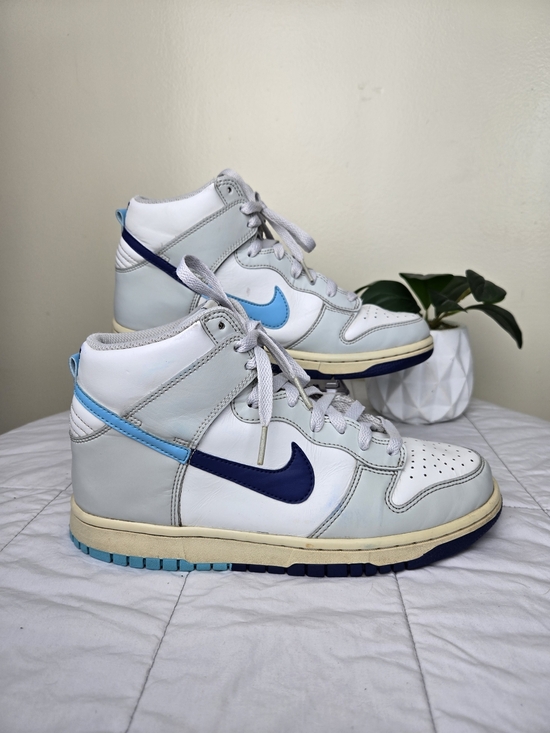 Nike Other - Nike Dunk High Retro Big Boys Shoes Sneakers Size 7Y Grey/white/blue
